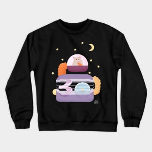 Cute Hamster in Space Cage Crewneck Sweatshirt